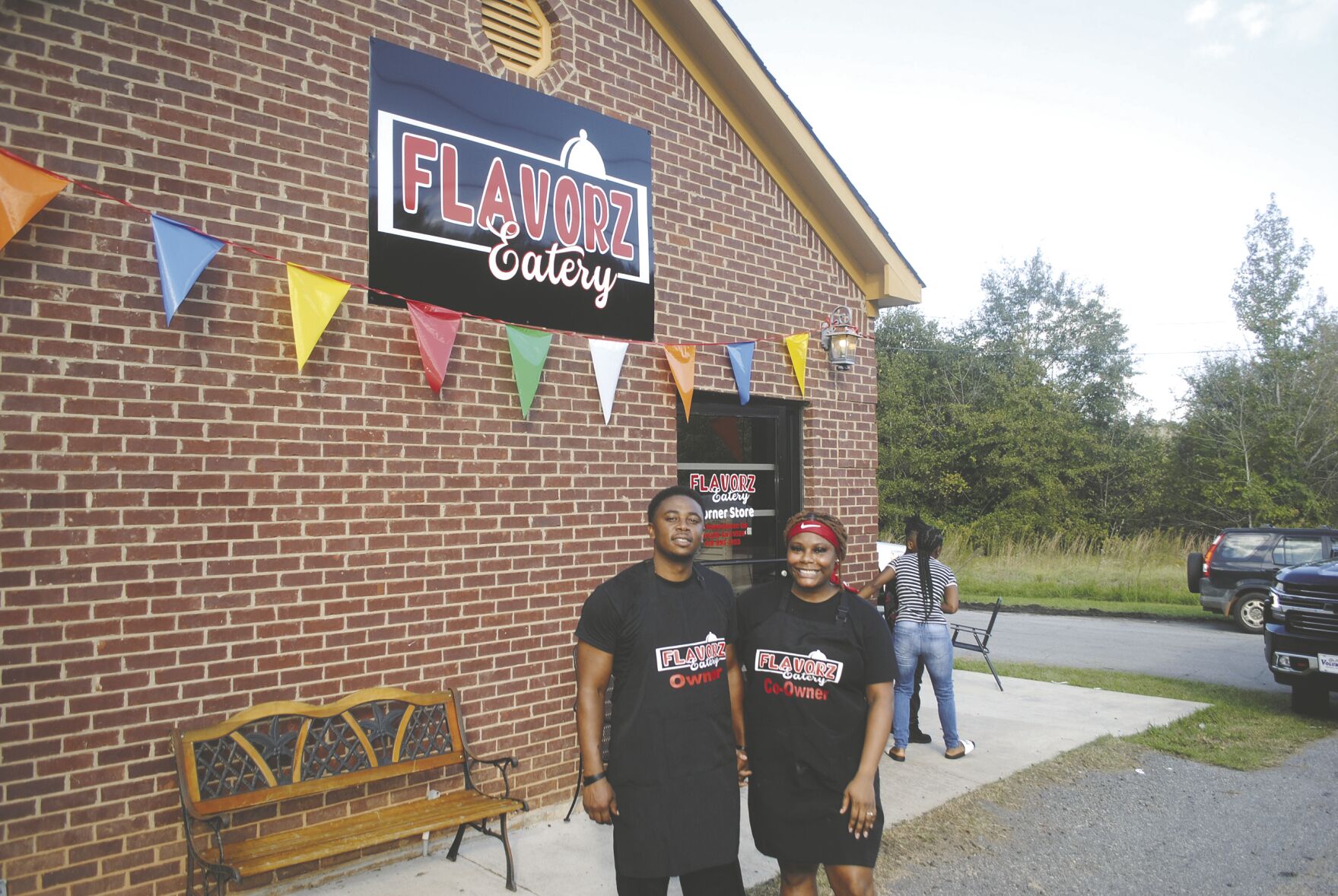 Chris Andrews and his fiancee Jasmine Webb offer great food and store items at the brand-new Flavorz Eatery on Frontage Road. (Photo/Griffin Hicks)